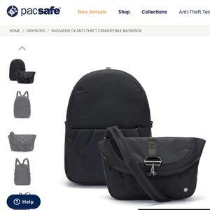 Pacsafe Black Anti-Theft Convertible Backpack